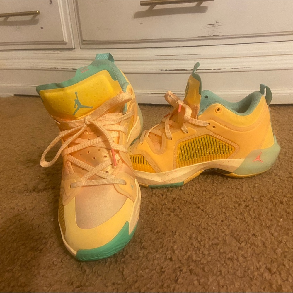 Jordan Yellow and Green Sneakers Athletic Performance